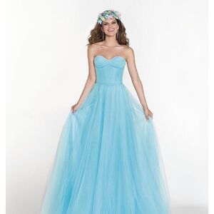 Tarik Ediz Light Blue Prom Dress